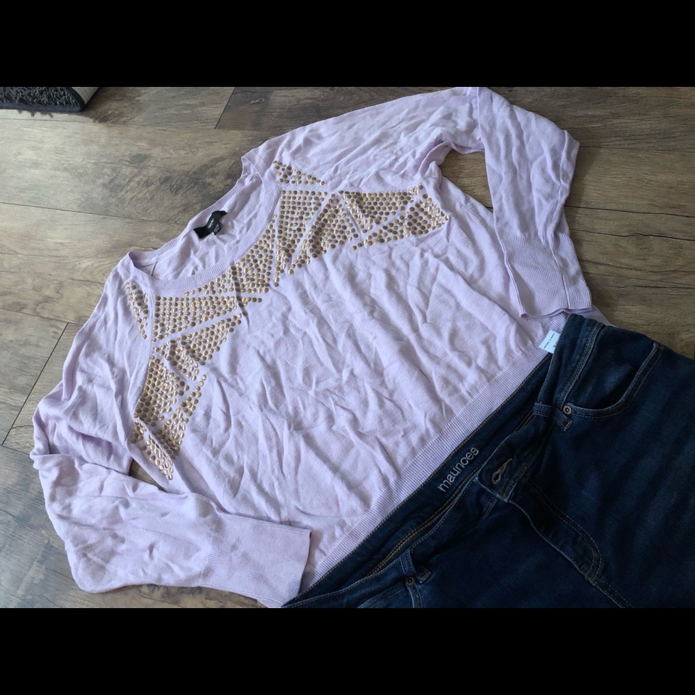 Lavender with Bronze Stud Sweater